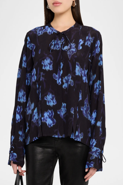 Arden Floral-Printed Pleated Blouse