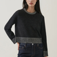 Merino Plaited Cropped Crewneck