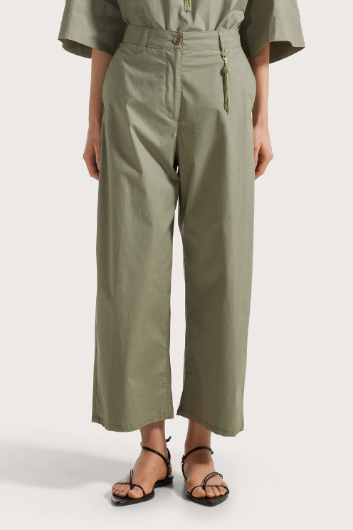 Stretch Poplin Carrot-fit Pants