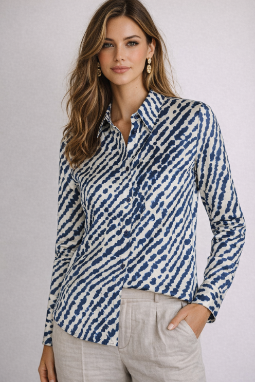 Watercolour Print Shirt Blouse