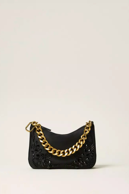Liliane Satin Bag with Embroidery