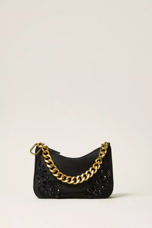 Liliane Satin Bag with Embroidery
