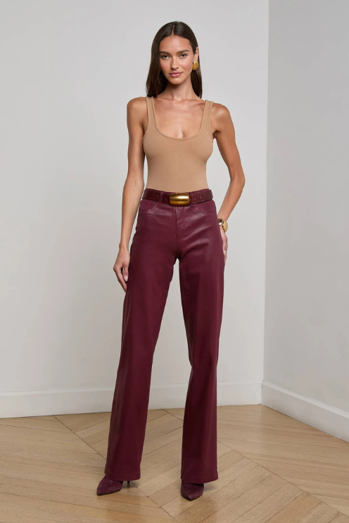 Clayton Coated Wide-Leg Jean