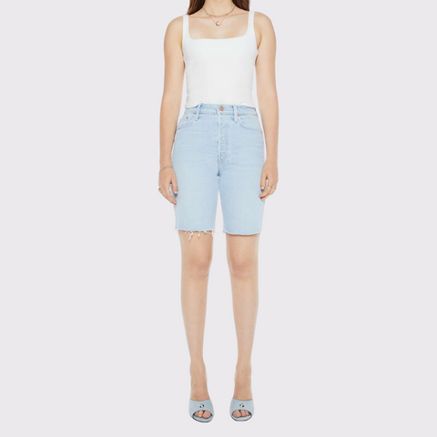 Mother High Waisted Rider Bermuda Short Fray