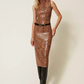 Knit Midi Leopard Dress with Sequins