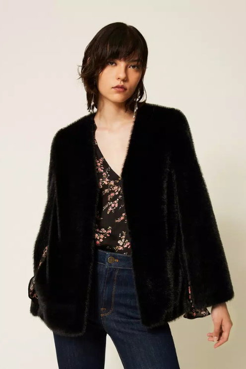 Faux Fur Cape Jacket