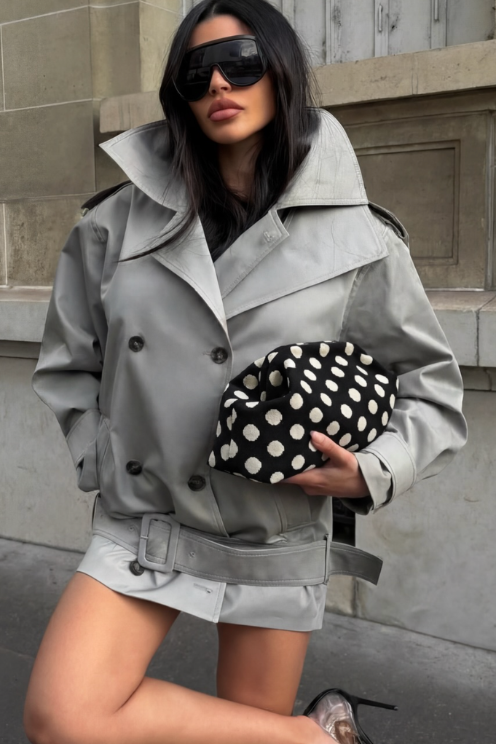 City Girl Pouch Black Polka Dot