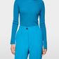Mystic Blue Fitted Turtleneck Sweater