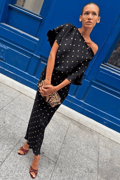 Black Tilly Dress with Gold Fleck