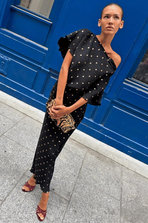 Black Tilly Dress with Gold Fleck