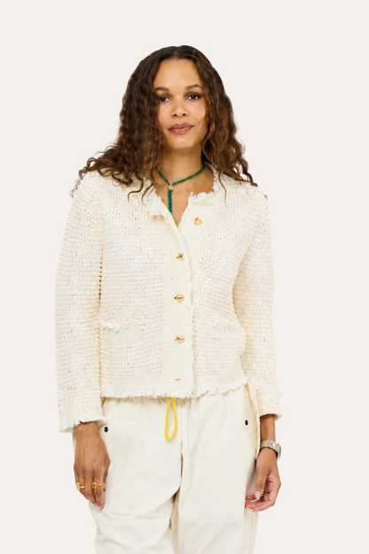 Speckled Fringe Beau-Lero Cardigan