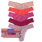 5 Pack Signature Lace® Original Rise Thongs In Wild Rose Printed Box