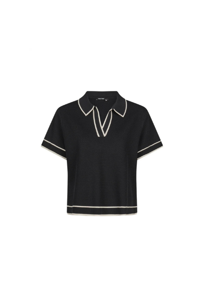 Contrast Stitch Polo Sweater