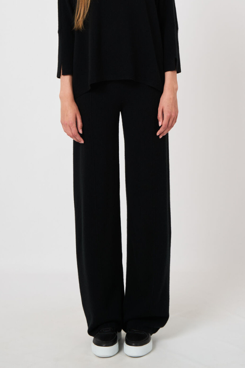 Cashmere-Blend Terry Knit Wide-Leg Pants