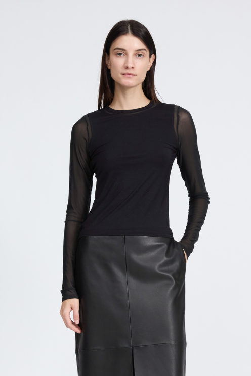Luca Shadow Mesh Sleeve Top