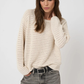 Cotton Pointelle Boat-neck Sweater