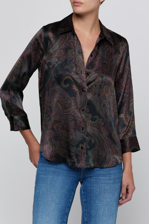 Dani 3/4 Sleeve Blouse - Midnight Paisley
