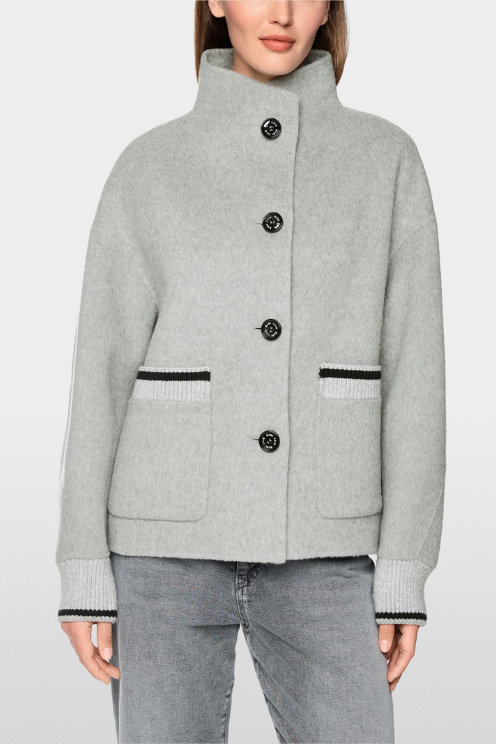 Sporty Jacket with Stand-up Collar