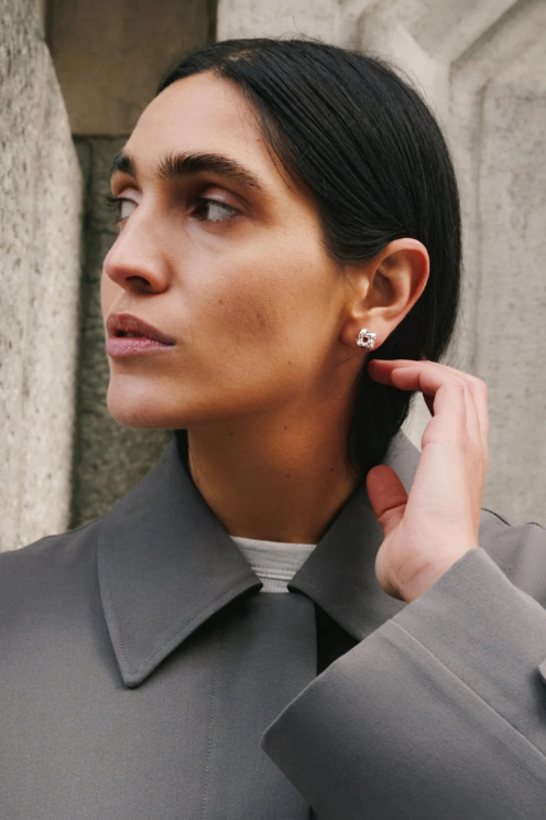 Mini Woven Square Earrings