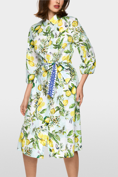 Mediterranean Cotton Midi Dress