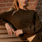 Knitted Pullover in Dark Brown