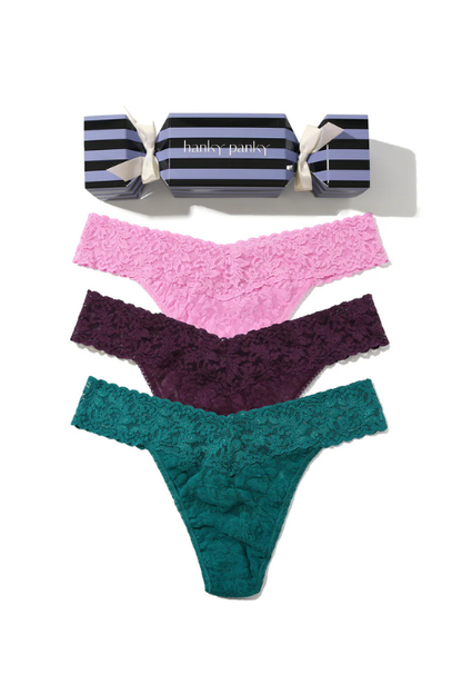 Signature Lace® Original Rise Thong Holiday 3 Pack Cracker
