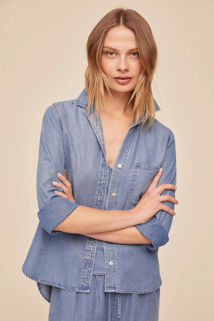 Shirt Tail Button Down - Indigo Harbor Wash