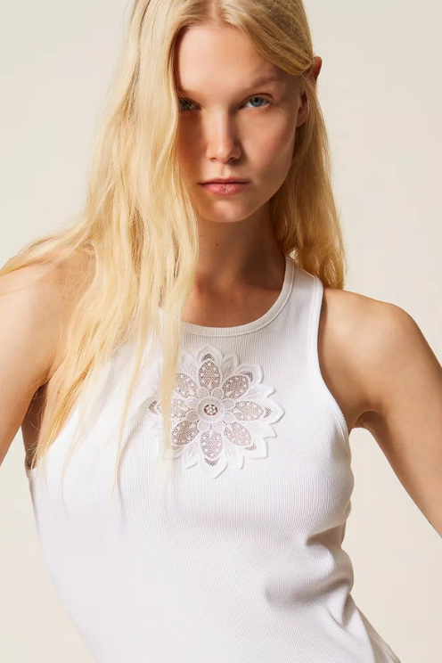 Floral Embroidered Tank Top