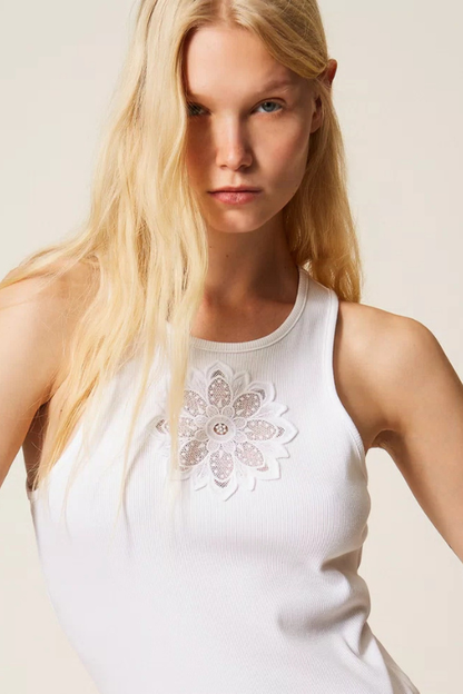 Floral Embroidered Tank Top