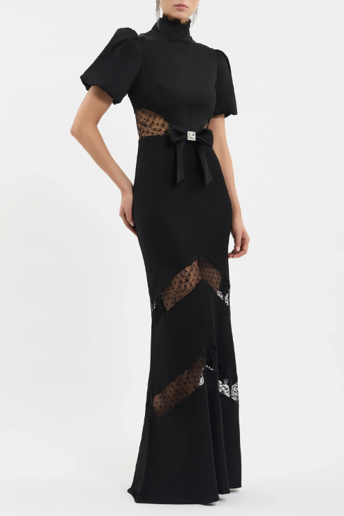 Noire Short Sleeve Gown