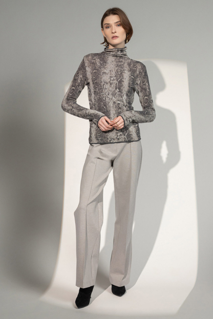 Jacquard Turtleneck Top