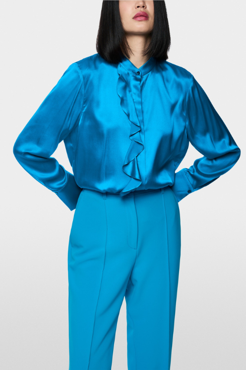 Silk Blouse with Flounce