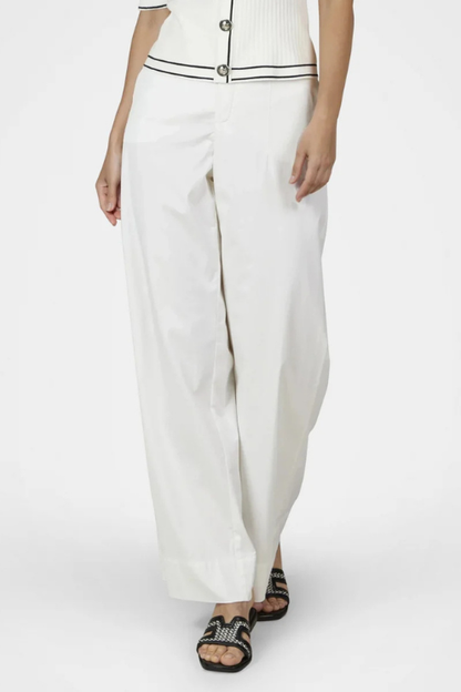 Wide Leg Cotton Trousers