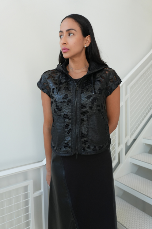Laser-Cut Hooded Vest