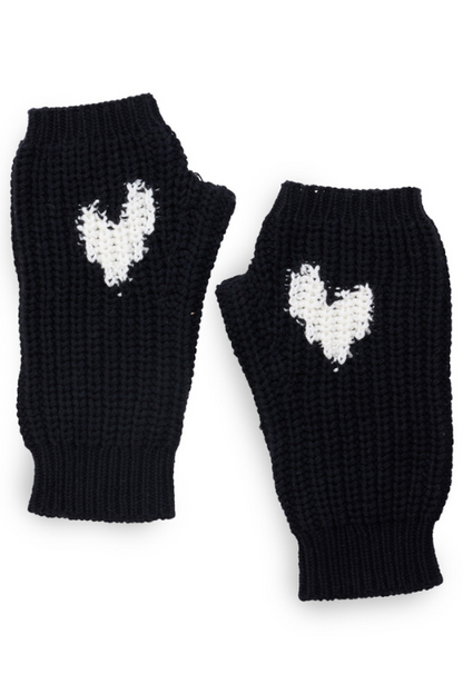 Imperfect Heart Mittens in Black