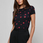 Ressi Fitted Tee - Rose Embroidery