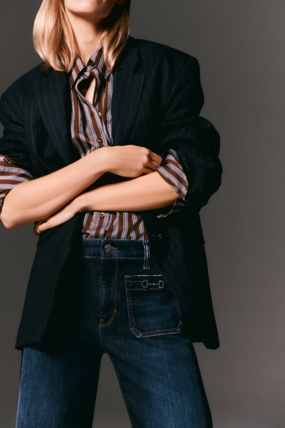 Ada Patched Pocket A-line Jean