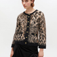 Soft Wool Leopard 3/4 Sleeve Cardigan