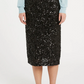 Rennes Black Sequin Pencil Skirt