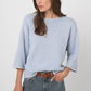 Tonal Striped Cotton Boat Neck Sweater