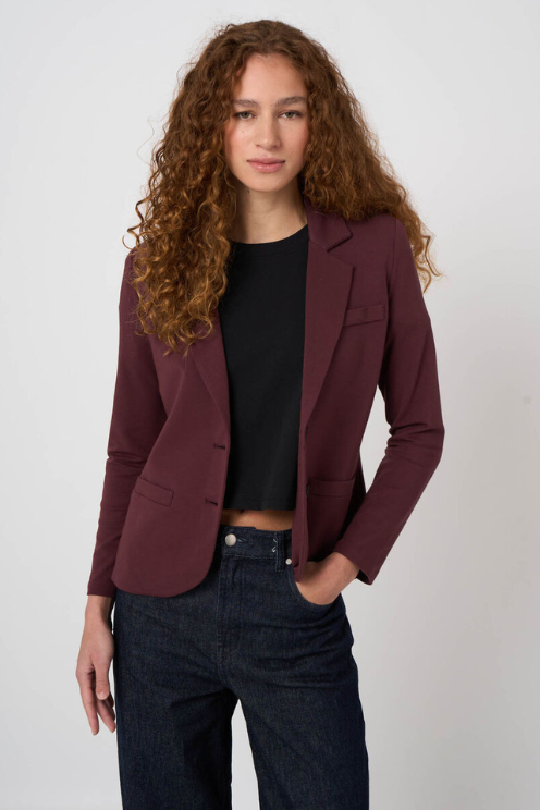 Modal-Cotton French Terry Sweatshirt Blazer