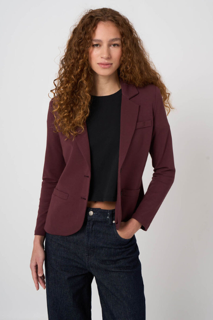 Modal-Cotton French Terry Sweatshirt Blazer