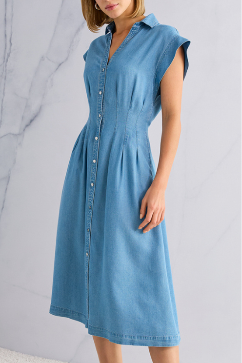 Modern Denim Shirt Dress