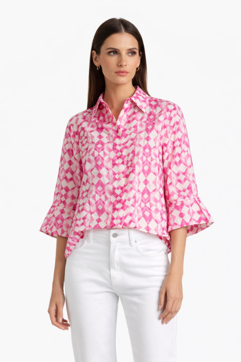 Pink Prism Print Blouse