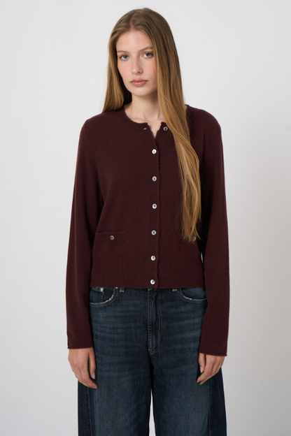 Cropped Cashmere Cardigan with Fringes