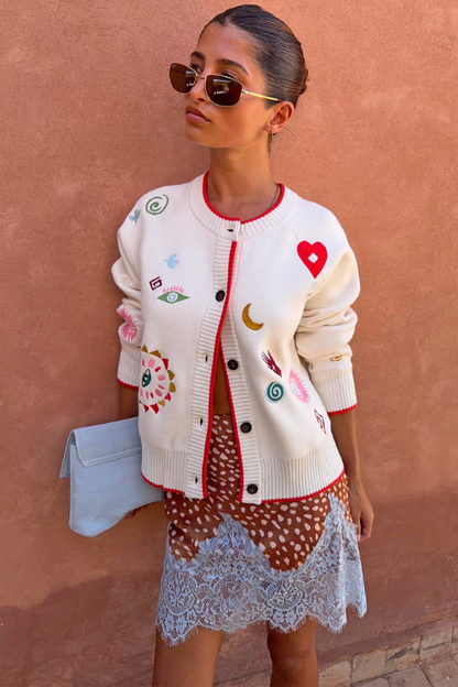 Morocco Motif Knit Sweater