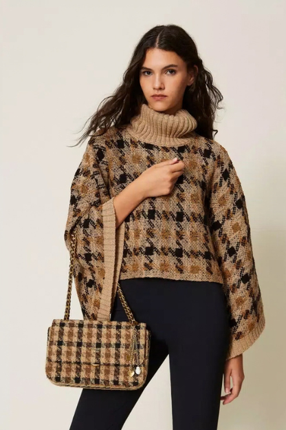 Check Jacquard Shoulder Bag