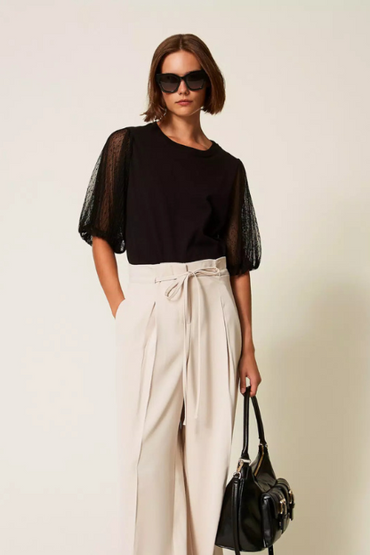 Tulle Sleeve T-shirt