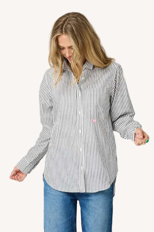 Mia Stripe Shirt - Black & White