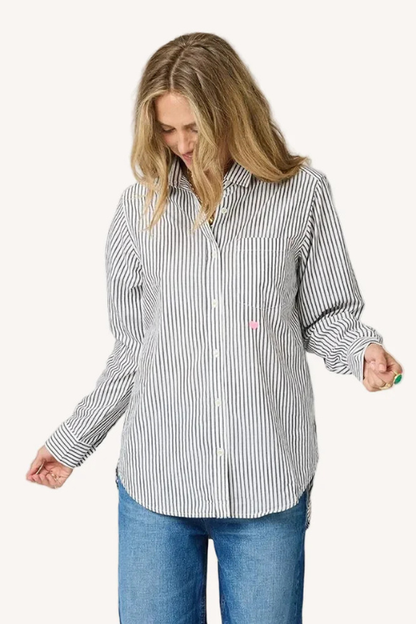 Mia Stripe Shirt - Black & White